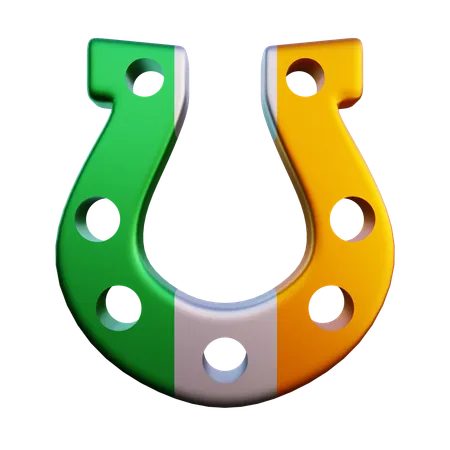 Horseshoes With Clover Leaf  3D Icon