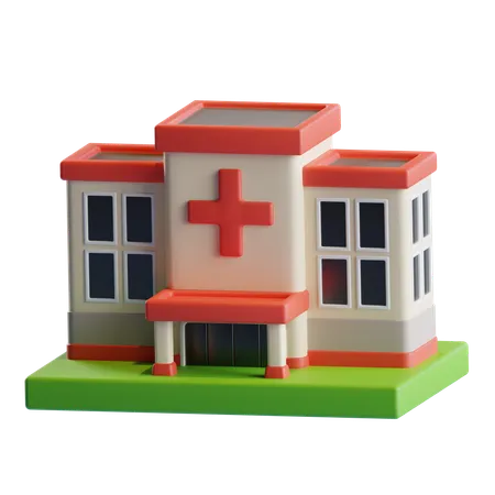 3 D Hospital Building Icon Illustrations 3D Icon