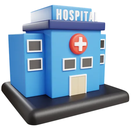 3 D Hospital With Isolated Background 3D Icon