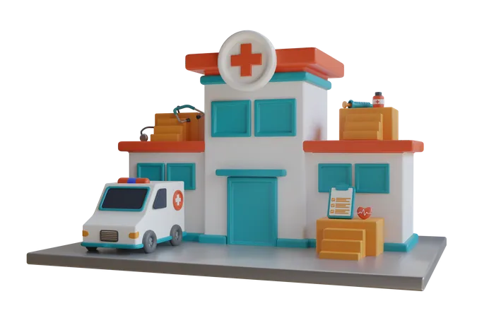 Hospital  3D Illustration