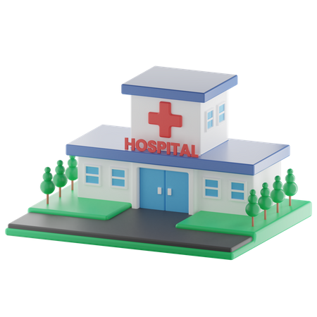 Premium Hospital 3D Illustration download in PNG, OBJ or Blend format