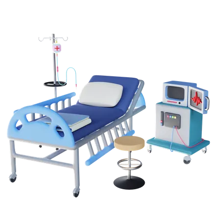 Hospital Bed  3D Illustration