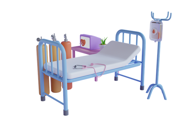 Hospital bed  3D Illustration