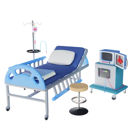 3 D Render Hospital Patient Bed 3D Illustration