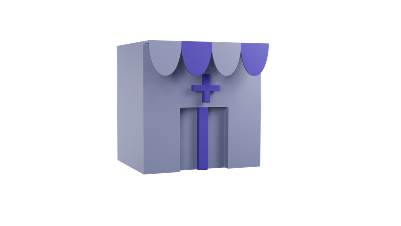 병원 건물  3D Icon