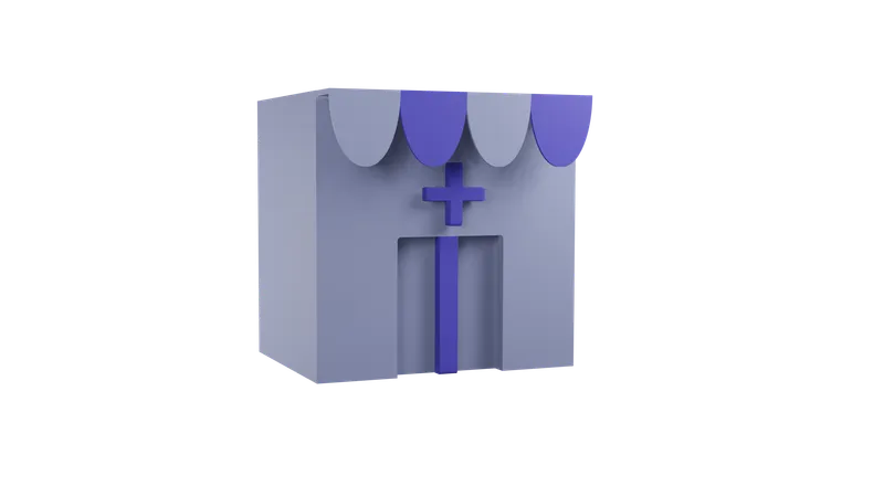 병원 건물  3D Icon