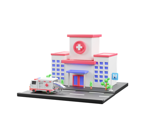 Hospital Building  3D Icon