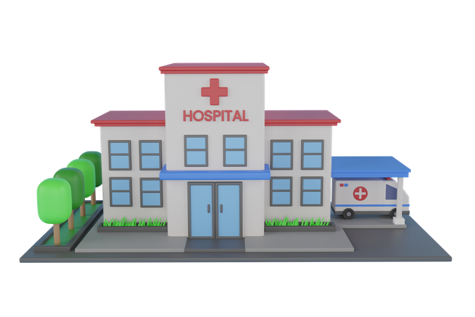 Hospital Building  3D Icon