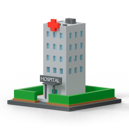 Premium Hospital Building 3D Icon download in PNG, OBJ or Blend format