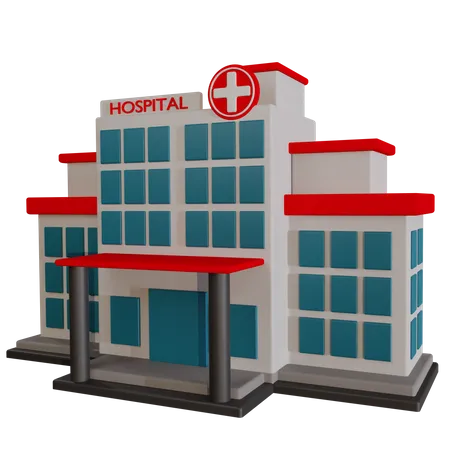 Hospital Building Rendering With High Resolution Medical Illustration 3D Icon