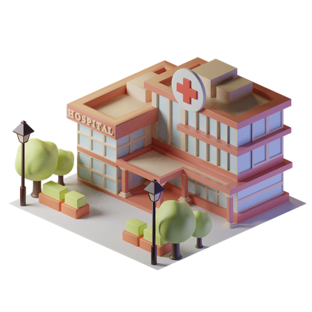 Hospital Building  3D Illustration