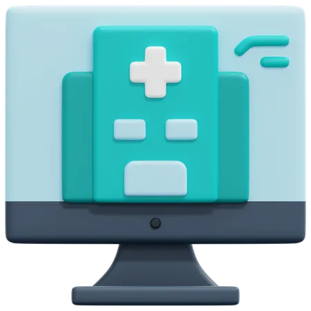 Hospital en línea  3D Icon