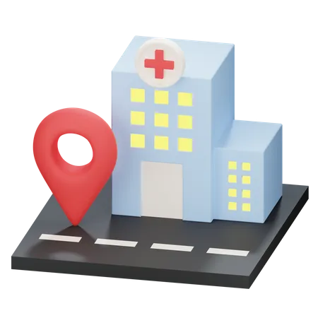 Hospital Location  3D Illustration