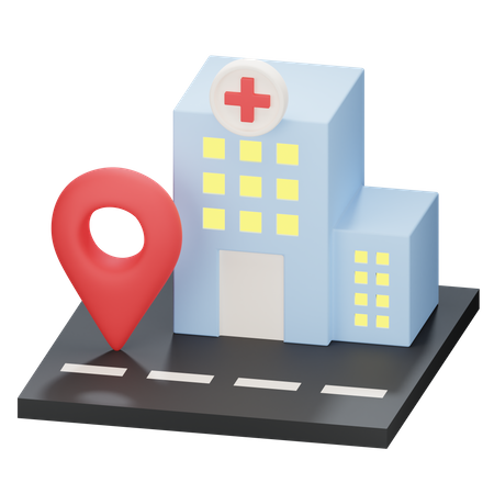 Hospital Location  3D Illustration