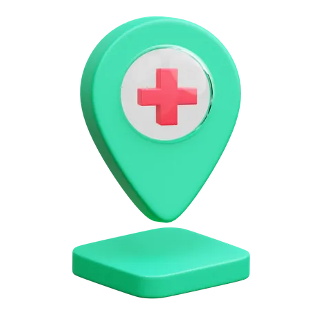 病院の場所  3D Icon
