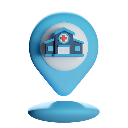 Hospital Location Pin  3D Icon