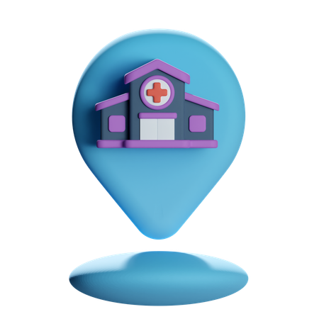 Hospital Location Pin  3D Icon