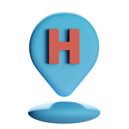 병원 위치 핀  3D Icon