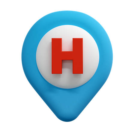 Hospital Location Pin  3D Icon
