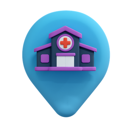 Hospital Location Pin  3D Icon