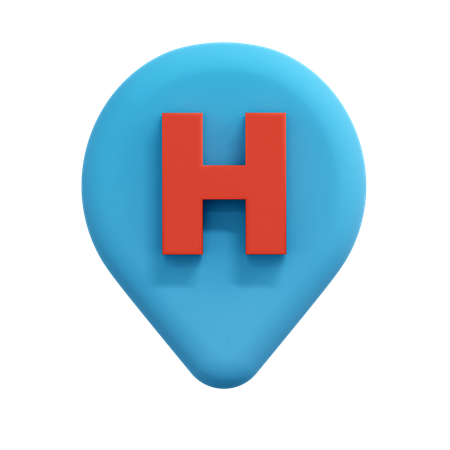 Hospital Location Pin  3D Icon