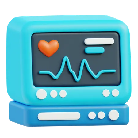 3 D Illustration Of A Heart Monitor The Display Shows A Heart Rate Graph Ideal For Medical Educational Materials Or Health Related Technology Promotions 3D Icon