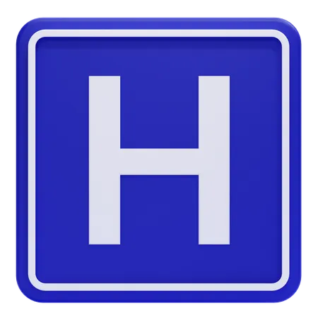 Hospital Road Sign  3D Icon