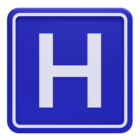 Hospital Road Sign  3D Icon