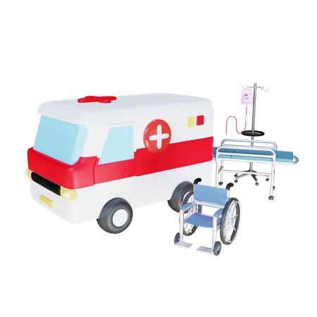 Hospital Vehicle  3D Illustration