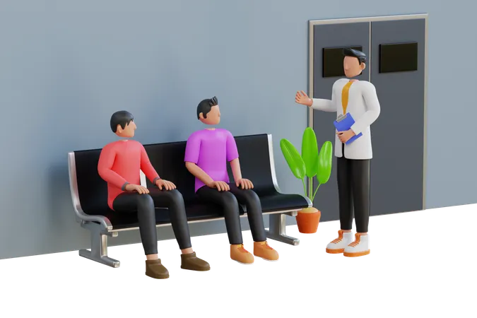 Hospital Waiting Room  3D Illustration