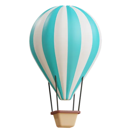 3 D Hot Air Balloon Illustration With Transparent Background 3D Icon