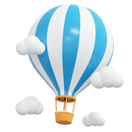 Hot Air Balloon In The Cloud 3 D Icon Holiday Illustration 3D Icon