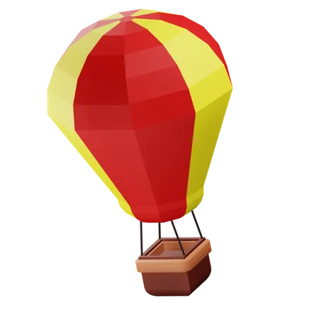 3 D Render Hot Air Balloon Illustration With Transparent Background 3D Icon