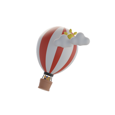 Hot Air Balloon Delivery  3D Icon