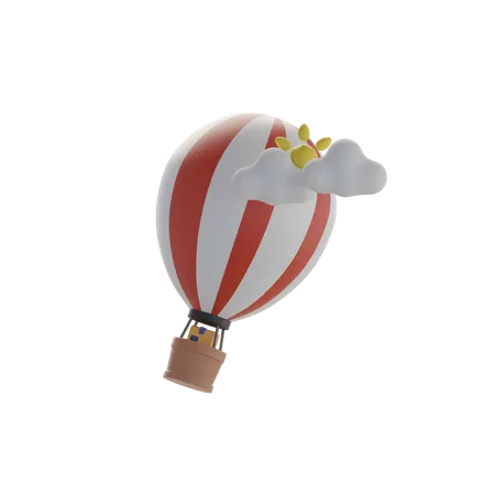 Hot Air Balloon Delivery  3D Icon