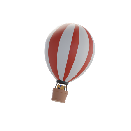 Hot Air Balloon Delivery  3D Icon