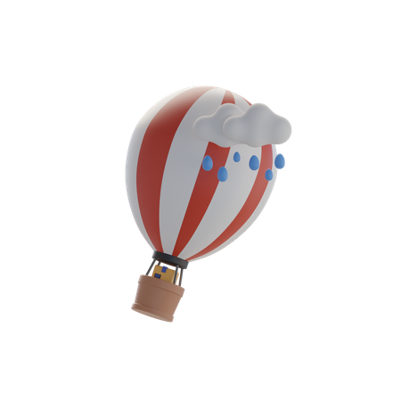 Hot Air Balloon Delivery  3D Icon