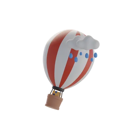 Hot Air Balloon Delivery  3D Icon