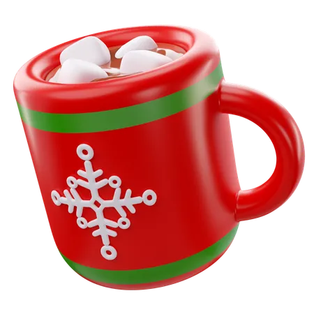 3 D Rendering Of Christmas Hot Chocolate Icon 3D Icon