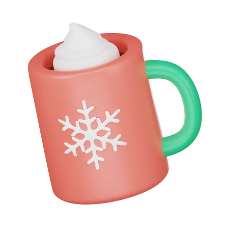 3 D Christmas Cup Icon Illustration 3D Icon