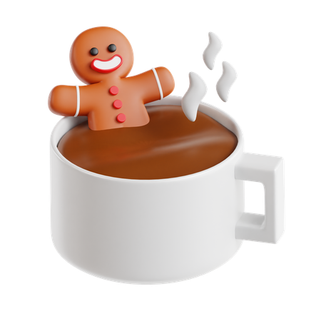 Hot Chocolate And Gigerbread  3D Icon