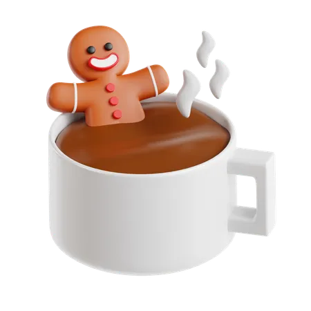 Hot Chocolate And Gigerbread  3D Icon