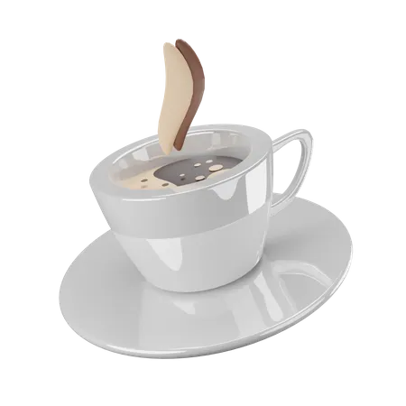 Hot Coffee Cup  3D Illustration