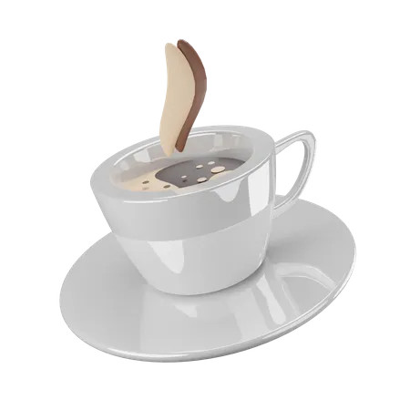 Hot Coffee Cup 3D Illustration