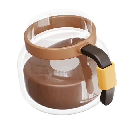 Hot Coffee Pot 3D Icon