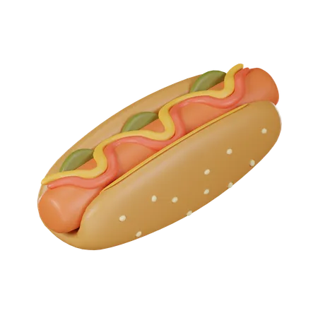 Hot Dog Trendy Illustration 3 D Render 3D Icon