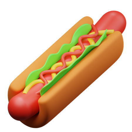 Hot Dog  3D Illustration