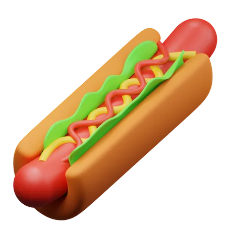 Hot Dog  3D Illustration