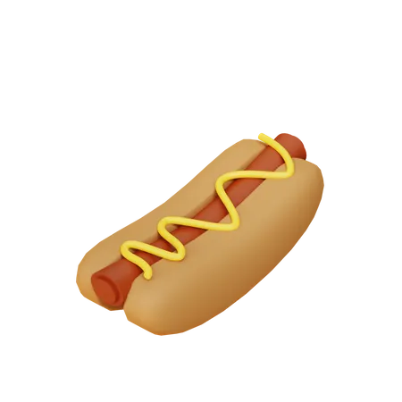 Hot Dog  3D Illustration