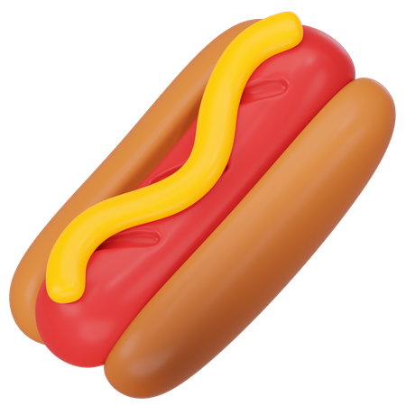 Hot-dog à la moutarde  3D Icon